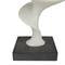 28" White Polystone Abstract Sculpture w' Black Base