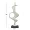 28" White Polystone Abstract Sculpture w' Black Base