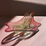 Pink & Green Art Glass Dish