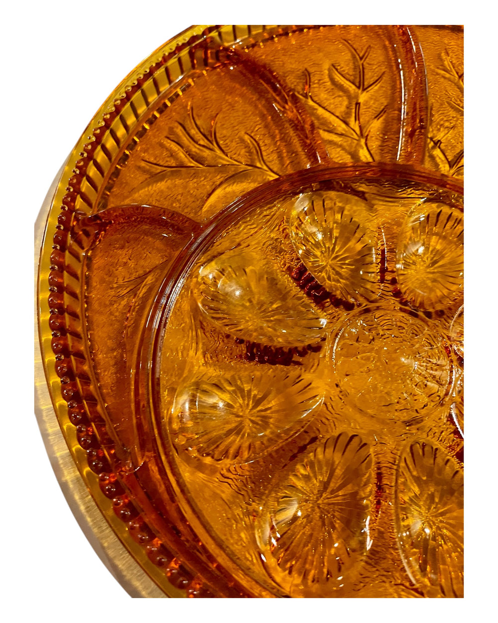 Indiana Glass Amber Deviled Egg Snack/Relish Tray