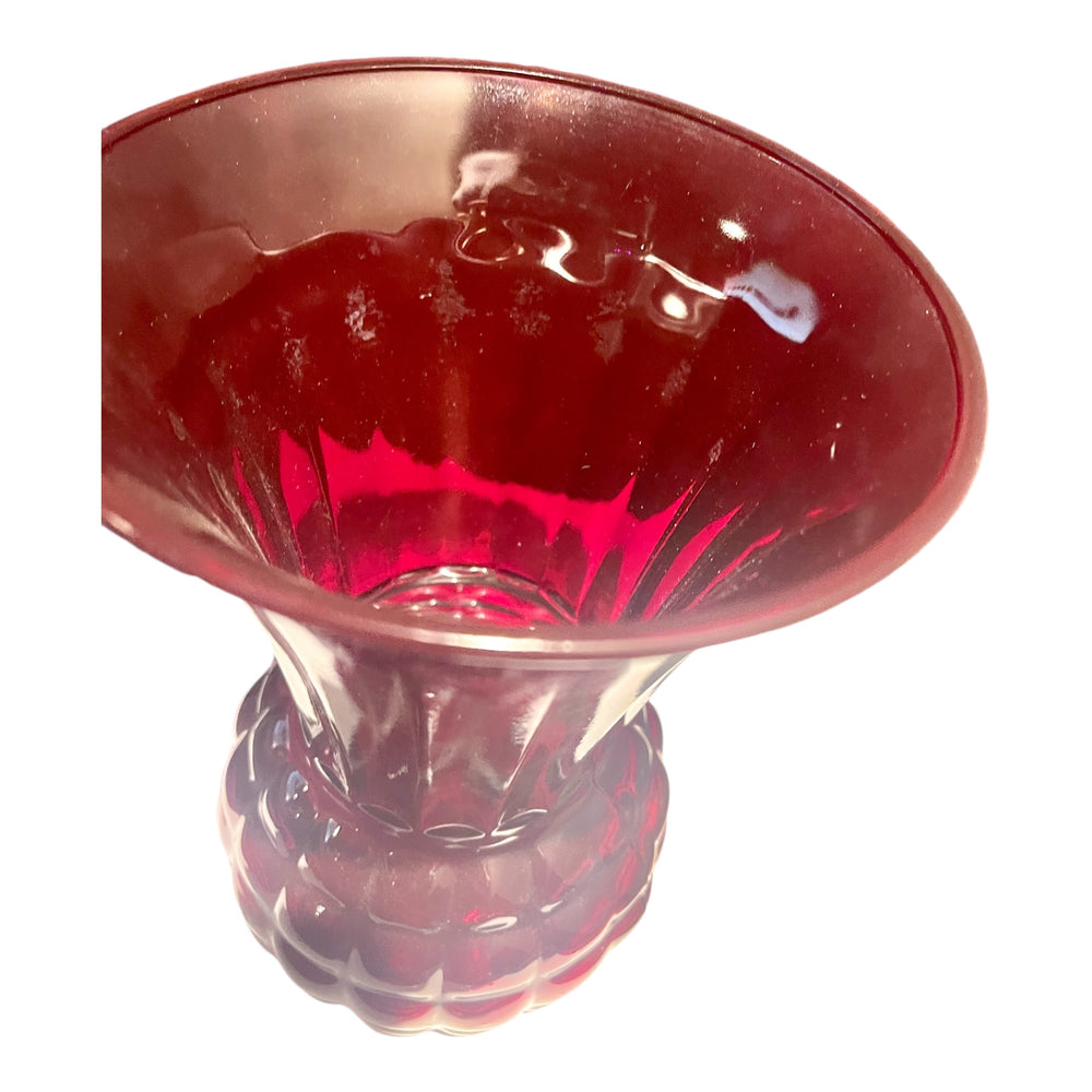 MCM Ruby Red Pineapple Vase