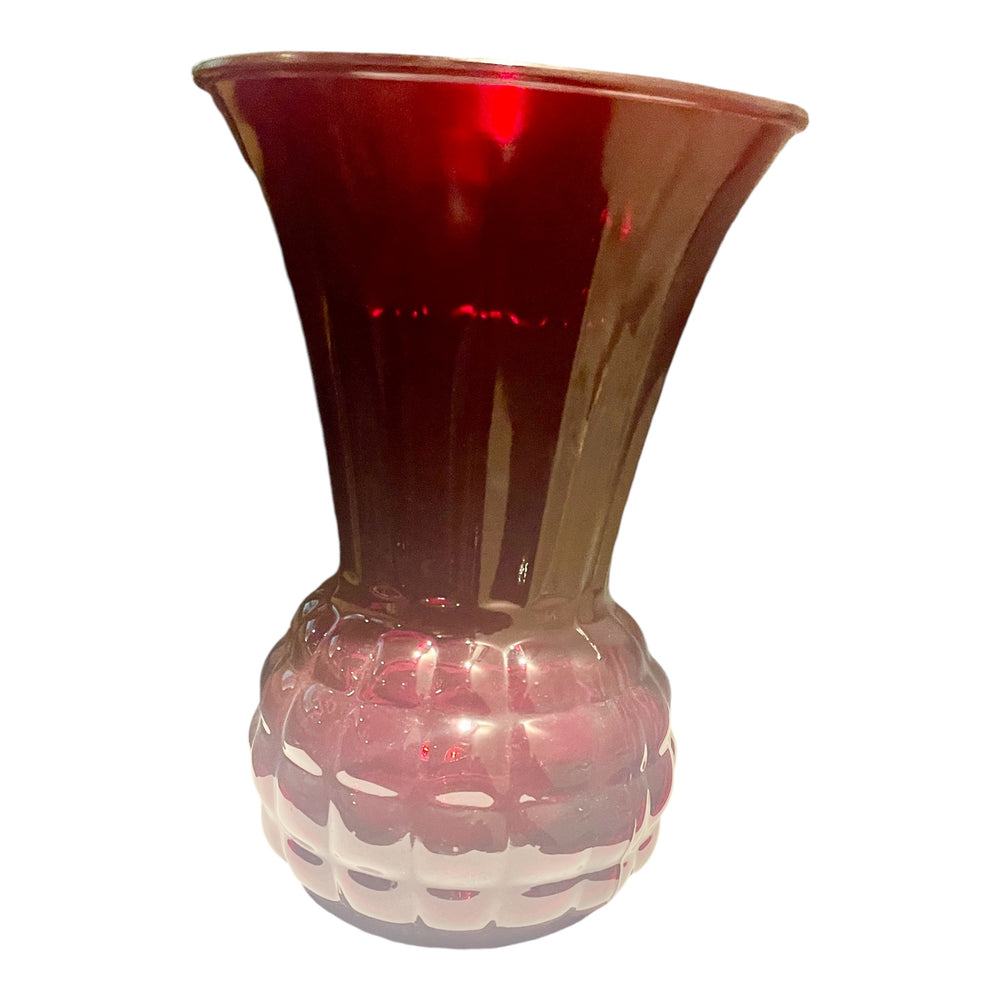 MCM Ruby Red Pineapple Vase