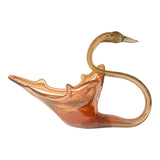 Lrg "Sooner' Art Glass Swan