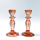 Venetian Style Candlestick -Amber