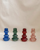 Ribbed 3-tier Candlestick -Forrest Green