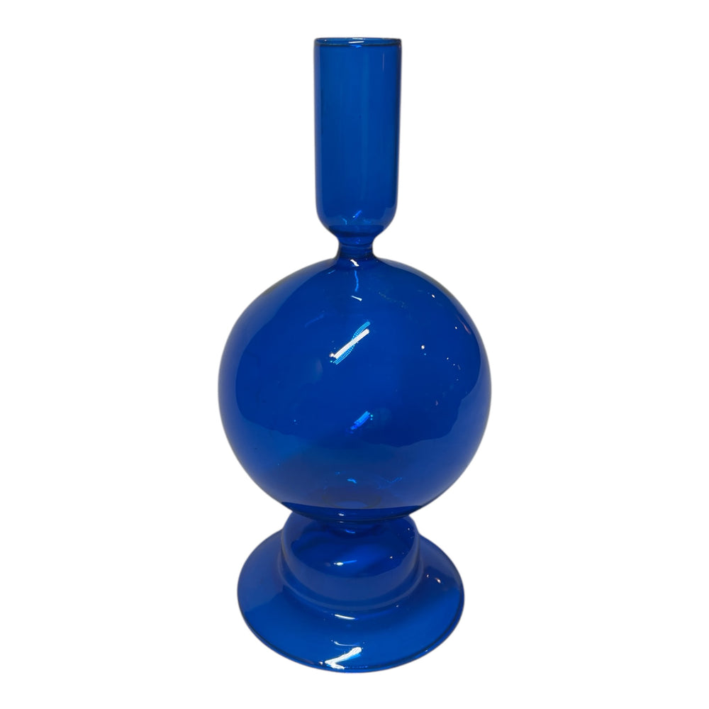 Cobalt Blue Glass Candlestick