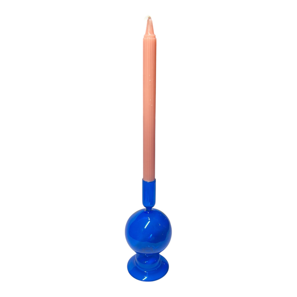 Cobalt Blue Glass Candlestick