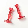 Venetian Style candlestick -ruby red