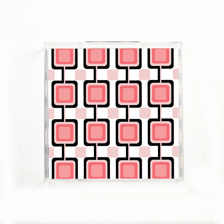 Pink Retro Sq. Serving tray