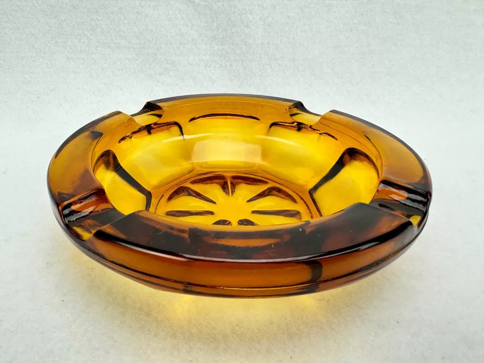 1950's Amber Glass Ashtray