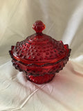 Fenton hobnail bowl w' lid