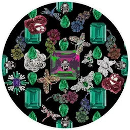 Jewel Box Emeralds Black 16" Round